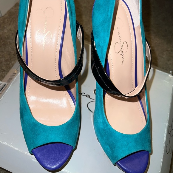 Jessica Simpson Shoes Jessica Simpson Heel Teal And Navy Blue Poshmark